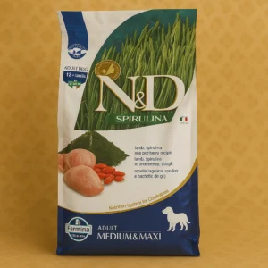 N&D Spirulina – Cordero y Bayas de Goji (Medi. Max)