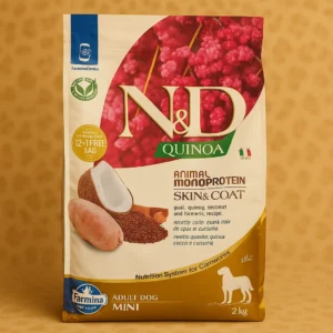N&D Quinoa – Skin & Coat (Codorniz, Coco y Cúrcuma) Mini